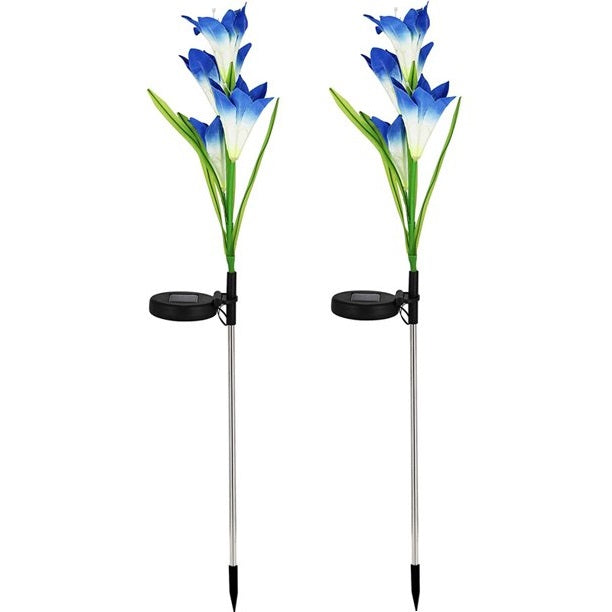 2Pcs Solar Garden Flower Light