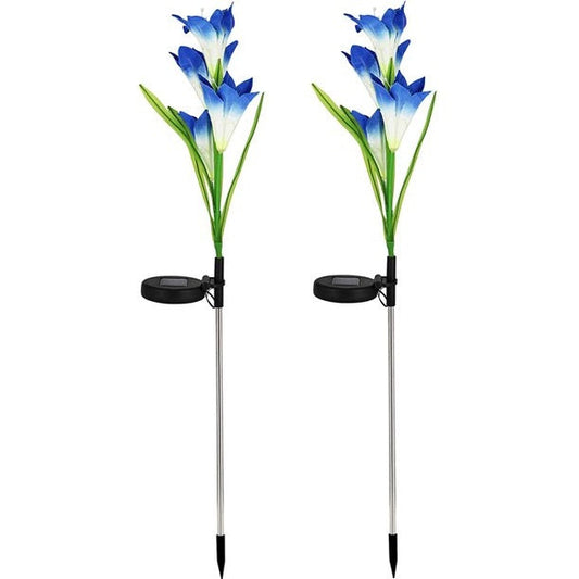 2Pcs Solar Garden Flower Light