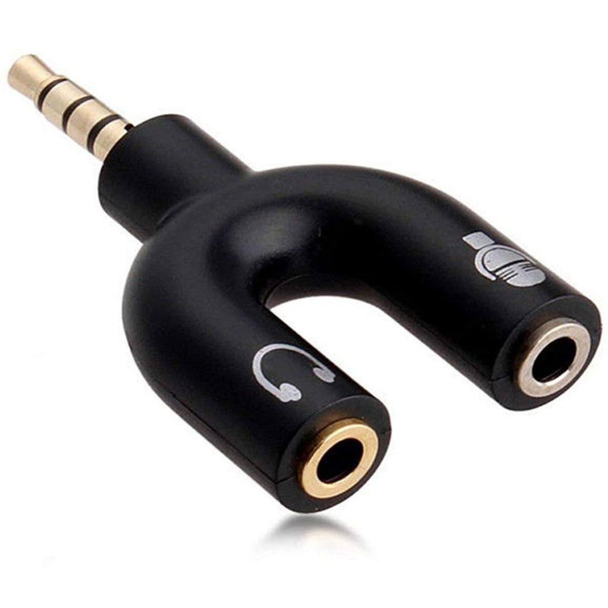 3.5mm Stereo Splitter Audio to Mic Headset Jack Plug Y Adapter