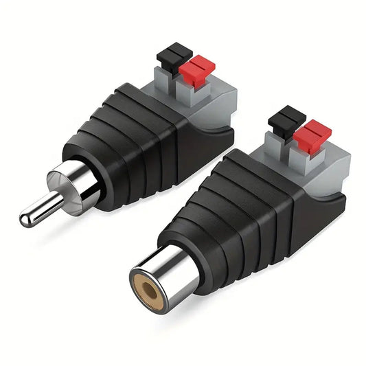 Speaker Wire To Audio Male RCA Connector Adapter