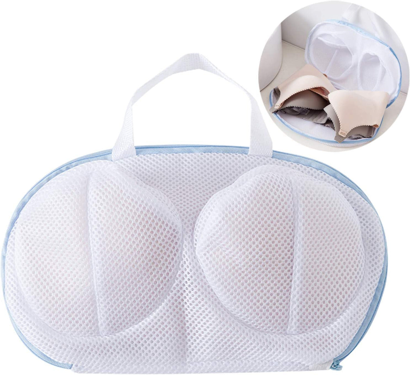 Mesh Bra Washing Bag High Permeability Bra-shaped With Handle & Zipper