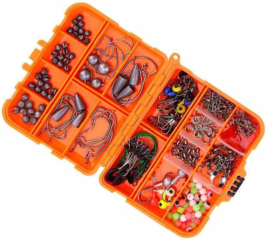 257 pcs / set Complete Fishing Kit with Hooks Sinkers Lures for Carp Ice Winter