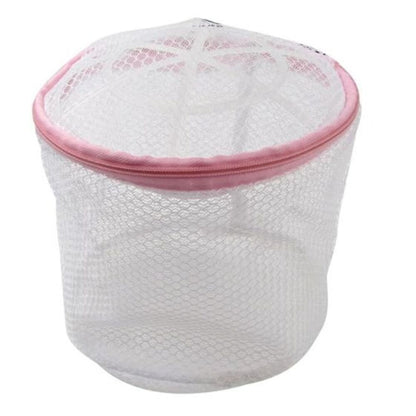 Bathroom Woman Lingerie Bra Plastic Frame Meshy Laundry Basket White