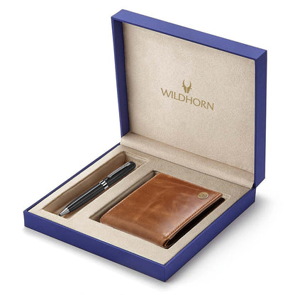 Leather Wallet & Pen Combo