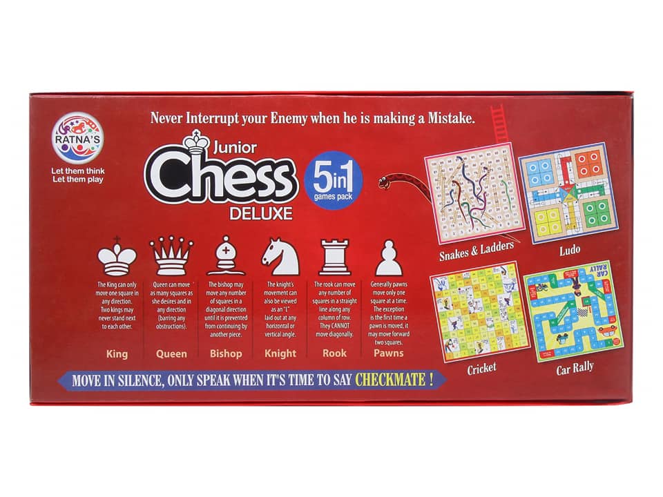 5 in 1 Chess Junior Deluxe Board Game for Kids