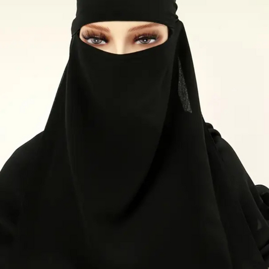 Chiffon Scarf with Lace-Up Mask