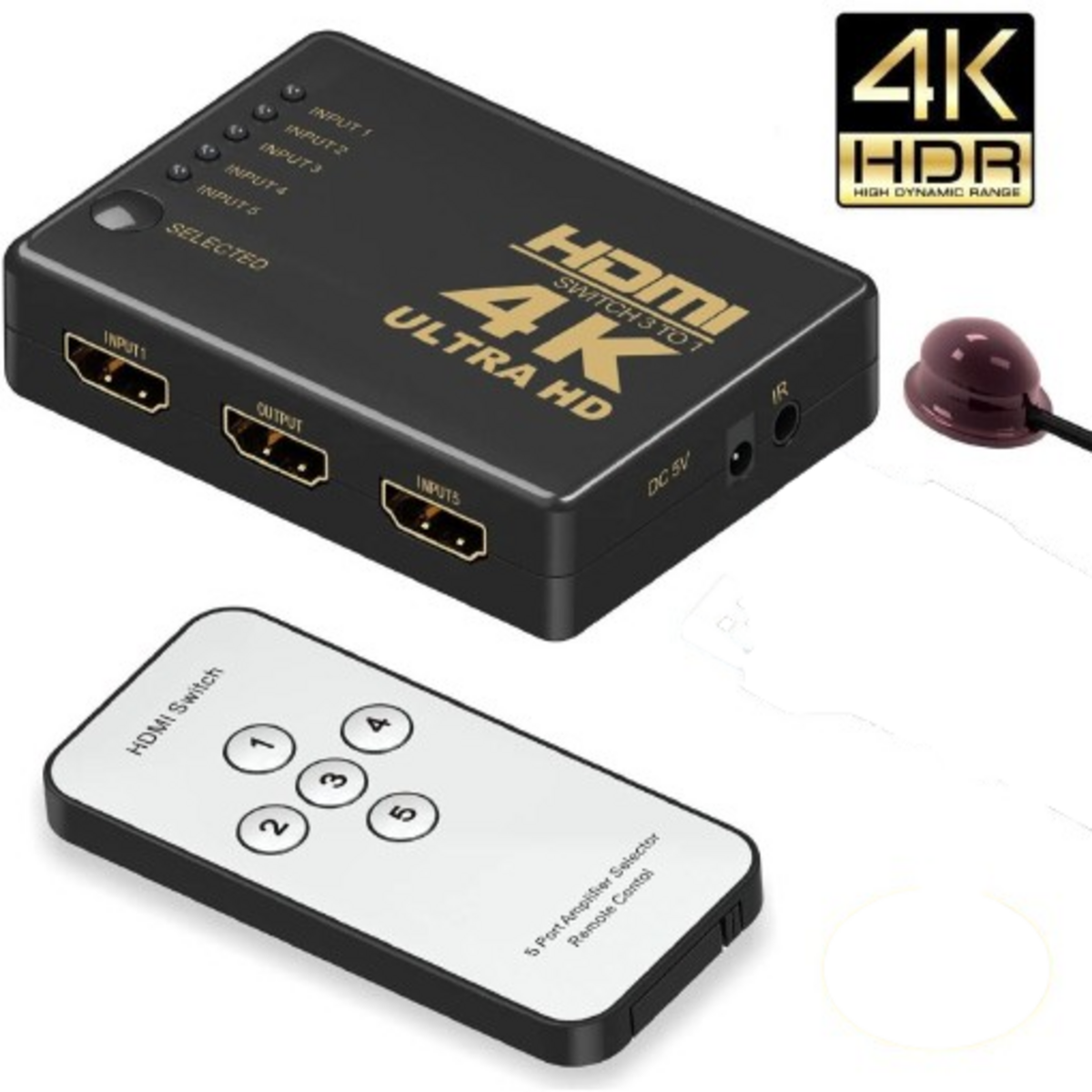 5-Port HDTV Switch Splitter with Push Button