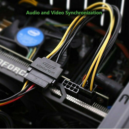 15pin SATA Power to 6pin PCIe PCI-e PCI Express Adapter Cable