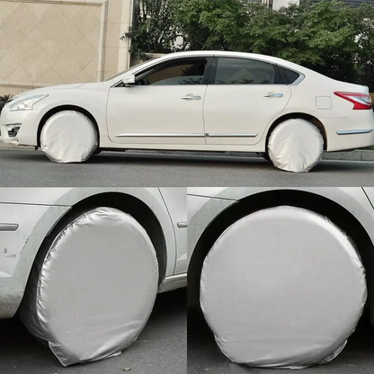 Tire Covers For Wheel (4 Pack Silver), Waterproof UV Sun Protectors For Motorhome Boat Trailer Camper Van SUV