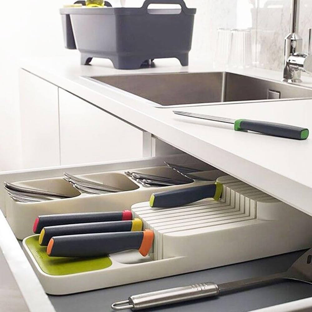 In-Drawer Knife Storage Organizer Box, 2 Tier