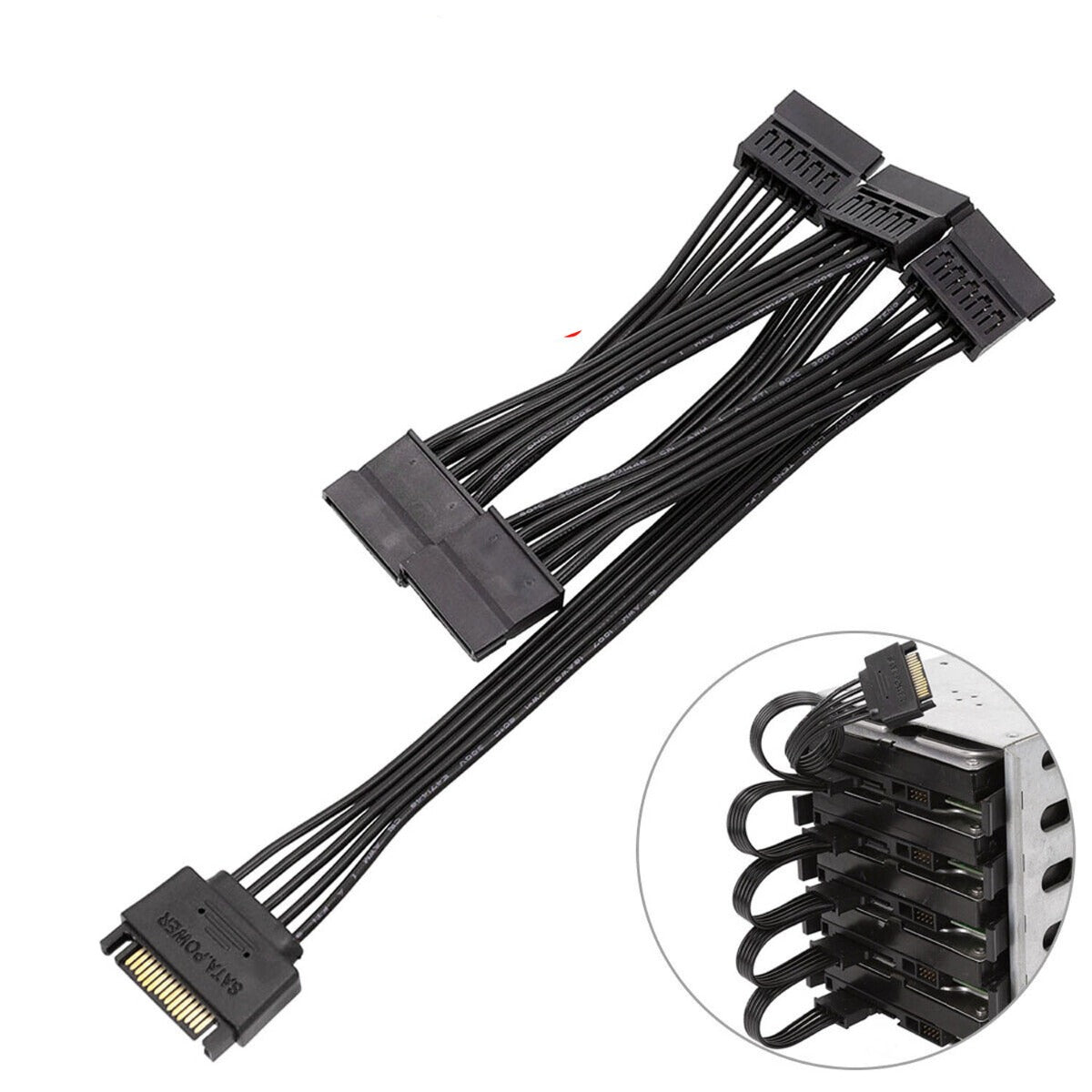 15Pin SATA To 5SATA Hard Drive Splitter Adapter Cable