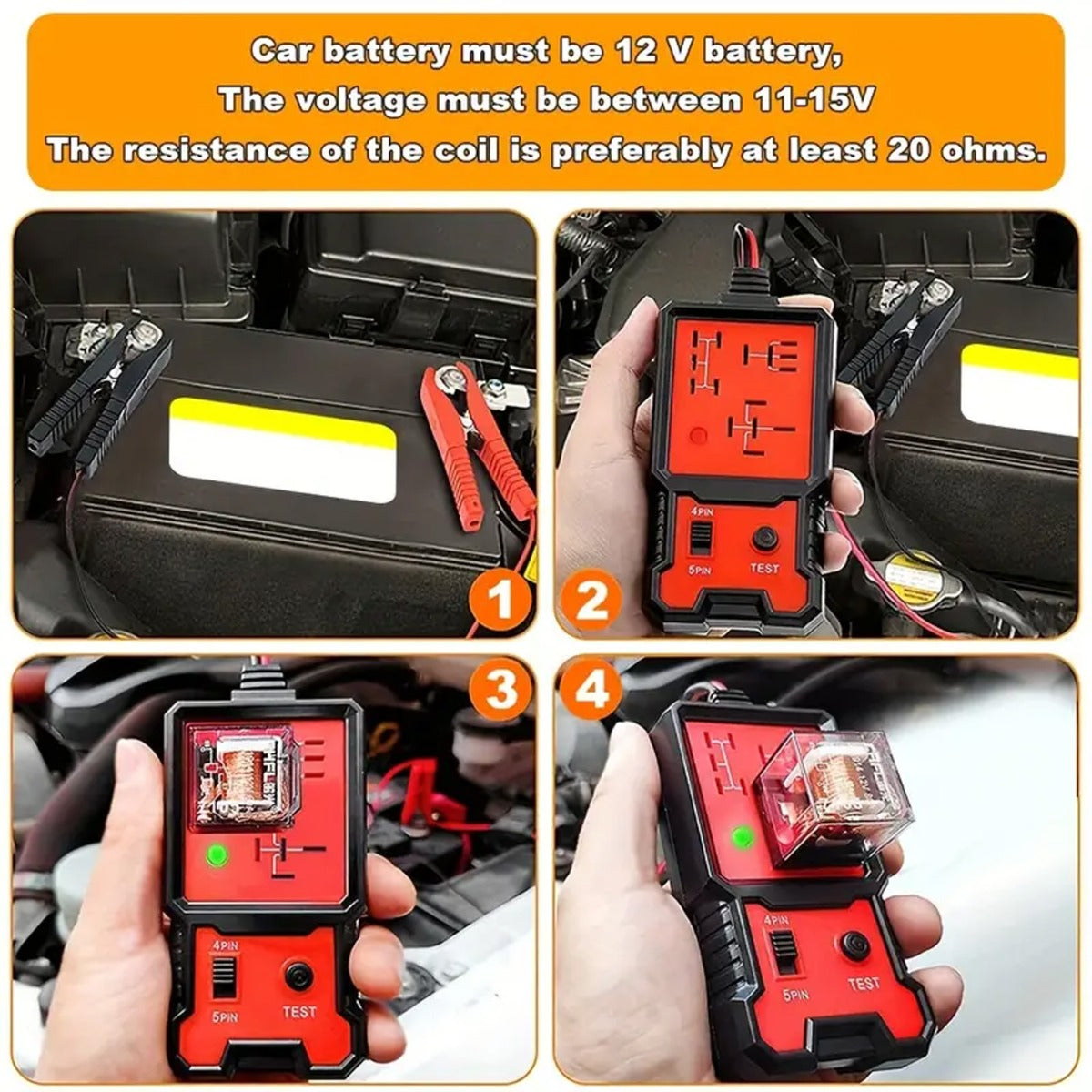 Auto Car Automotive Relay Tester