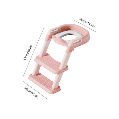Potty Training Child Toilet Seat with Ladder - peach