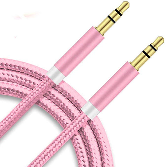 3.5mm braided AUX Cable-Hot pink