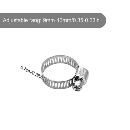 100pcs Hose Clamps 9mm-16mm