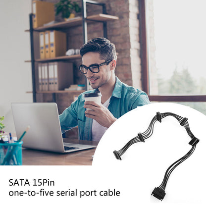 15Pin SATA To 5SATA Hard Drive Splitter Adapter Cable