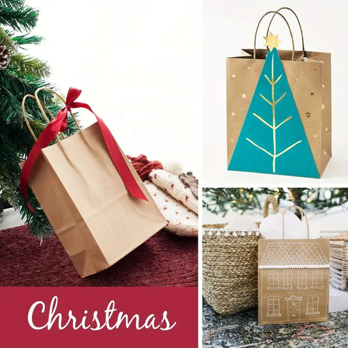 10pcs Kraft Shopping Bag