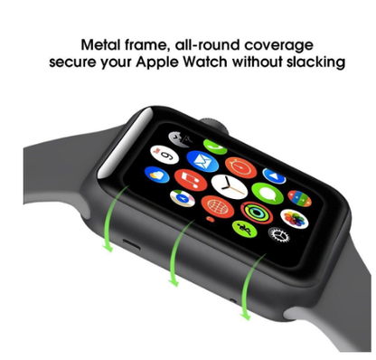 Compatible Smart Watch 3D Full Screen Tempered Glass - 38mm/40mm/42mm/44mm (Black)-40mm