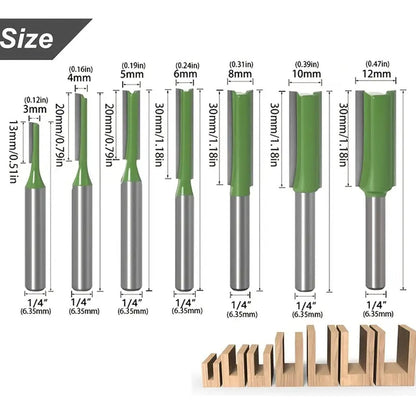 7 Pcs 1/4 Shank Router Bit