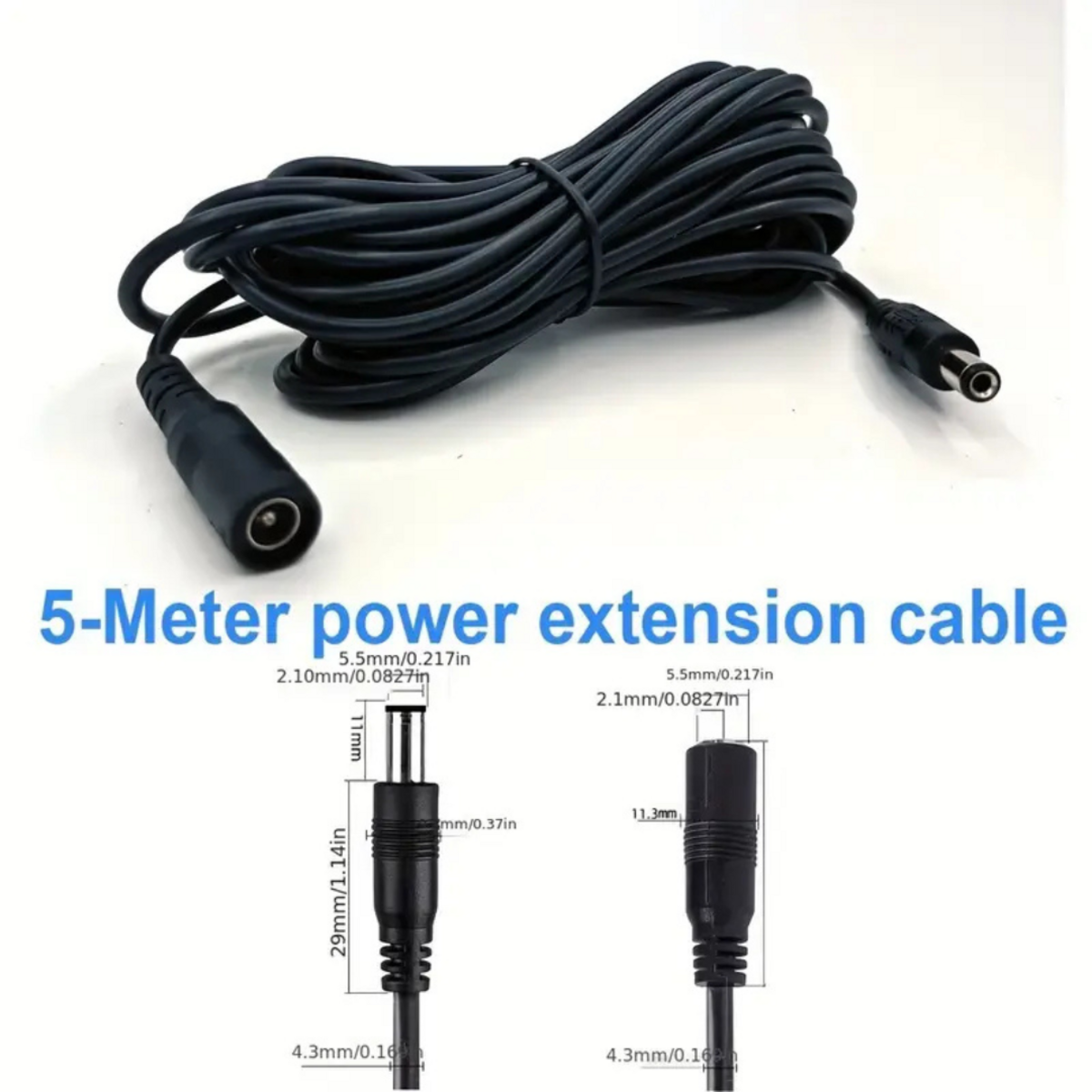 DC 12V Power Extension Cable - 5 Meter