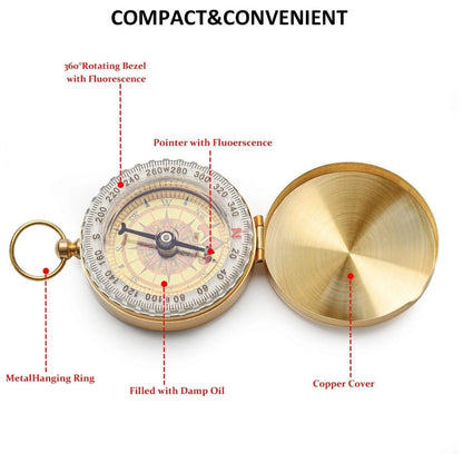 Camping Compass Outdoor Hiking Pocket Watch