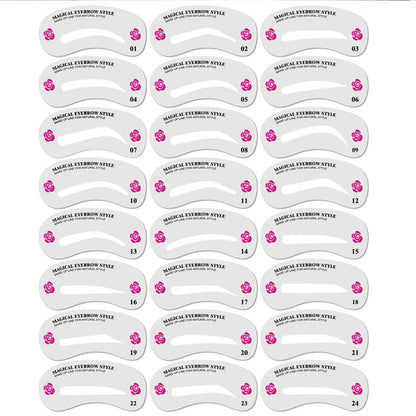 24 Styles Eyebrow Template Set