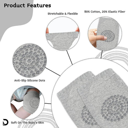 Baby Crawling Cushion Knee Pads Grey