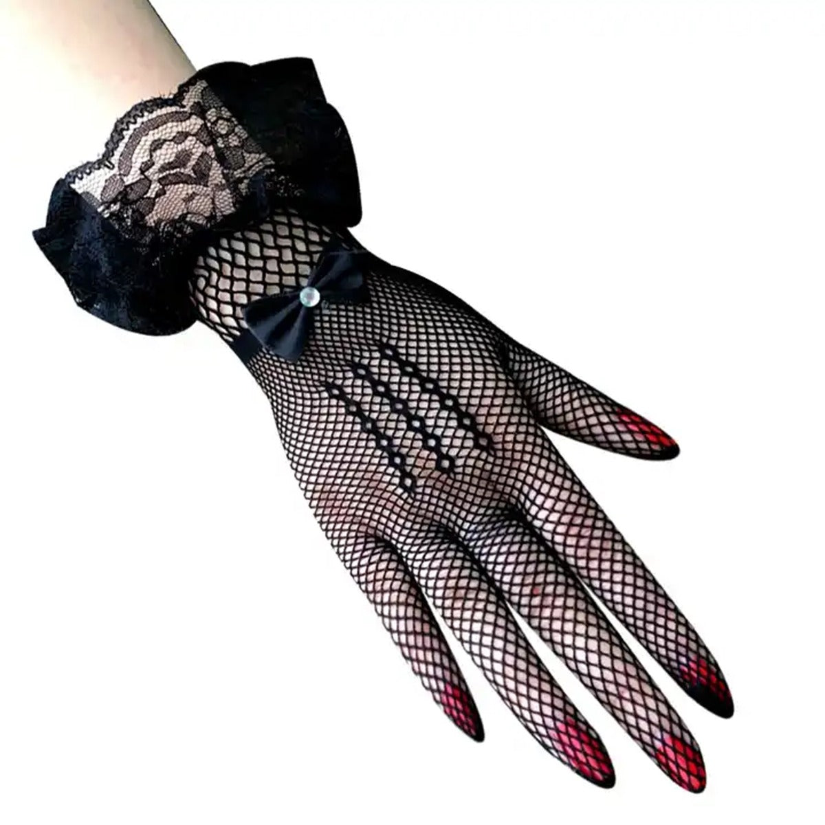 1 Pair Elegant Lace Short Gloves