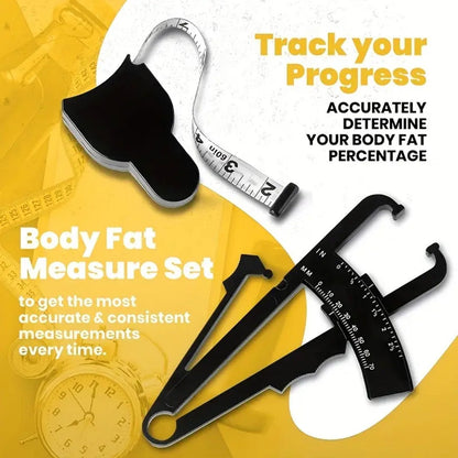 AccuMeasure Body Fat Caliper and Tape Measure Skinfold Calipers and Measuring Tape for Accurate Body Fat Measurement