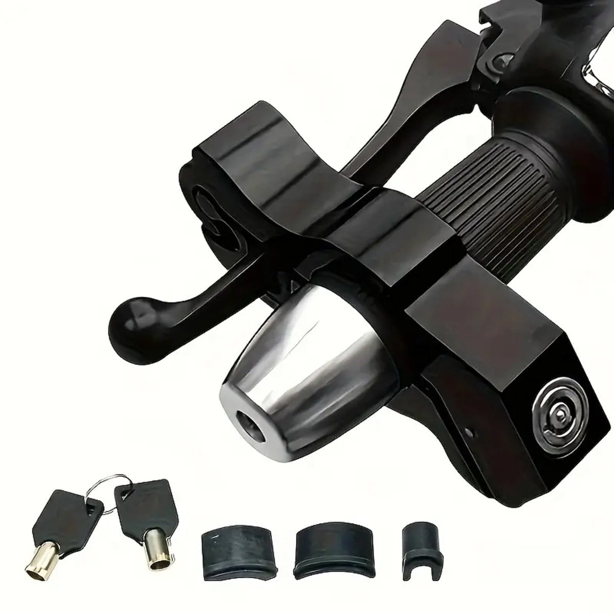 1 Set - Bicycle And Motorbike Handlebar Lock With 2 Keys
