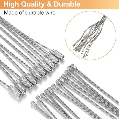 10pcs - Stainless Steel Wire Keychain Cable