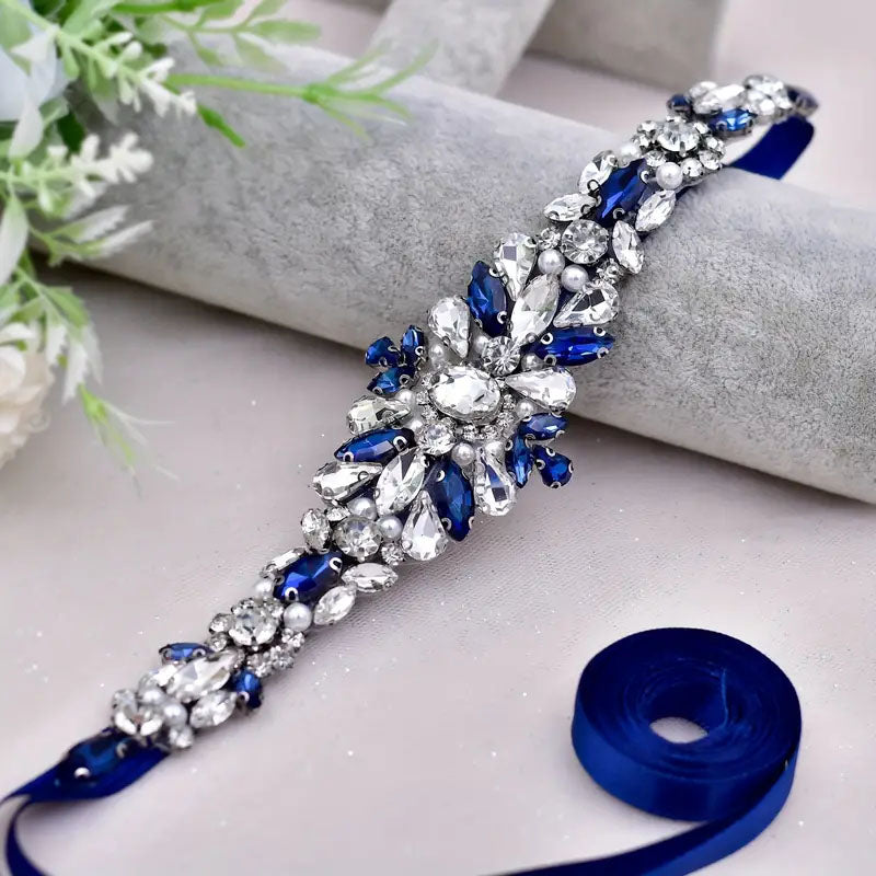 Elegant Bridal Dress Rhinestone Waist Band