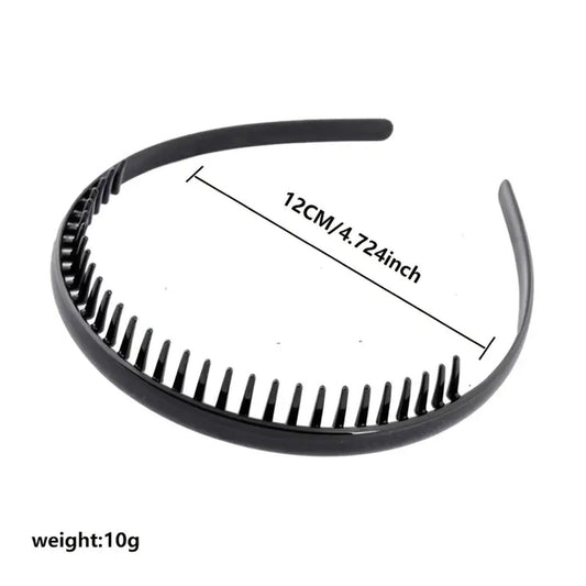Non Slip Plastic Headbands With Teeth Comb Skinny Hair Bands
