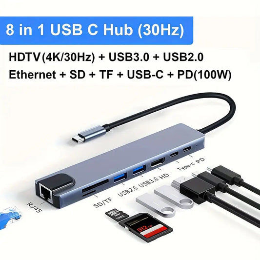 8 In 1 USB- C Hub Adapter