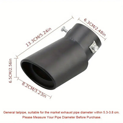 Black Universal Car Exhaust SS Tail Muffler Tip Pipe Car Vehicle Throat Exhaust System