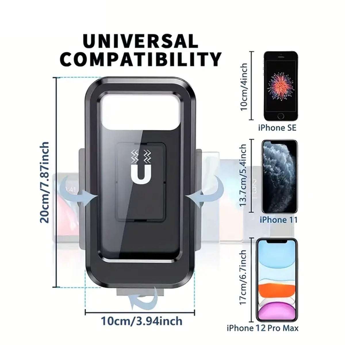 "Secure Your Phone While Riding: 360° Rotatable Adjustable Waterproof Motorcycle Bicycle Phone Holder "