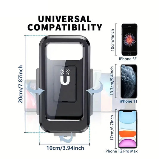 "Secure Your Phone While Riding: 360° Rotatable Adjustable Waterproof Motorcycle Bicycle Phone Holder "