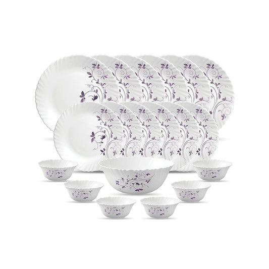 La Opal Glass, Classique Collection, Glass Dinner Set 21 pcs-DAZZLE PURPLE