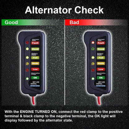 12V Digital Battery Alternator Tester