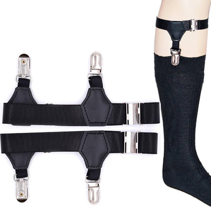 Men's Sock Suspenders Holders Sturdy Adjustable Garters Belt Metal Clips