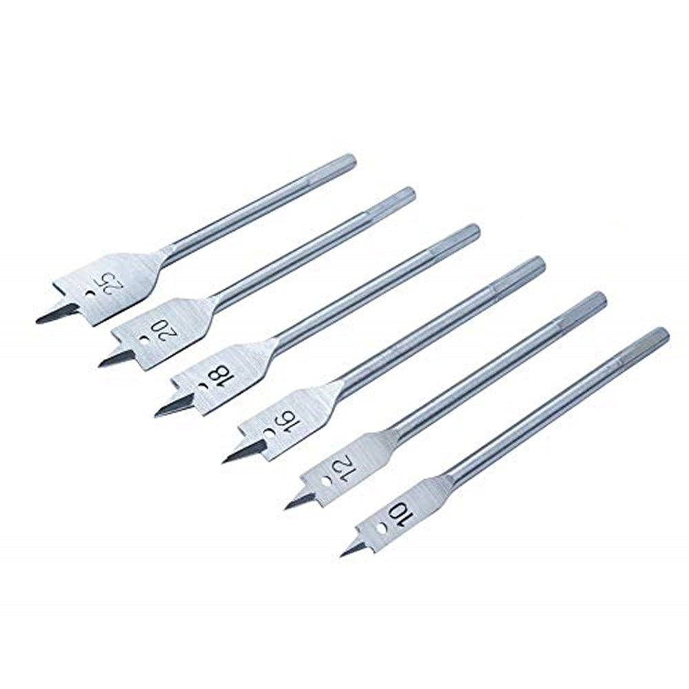 6 Pieces Hex Shank Flat Drill Bit Set