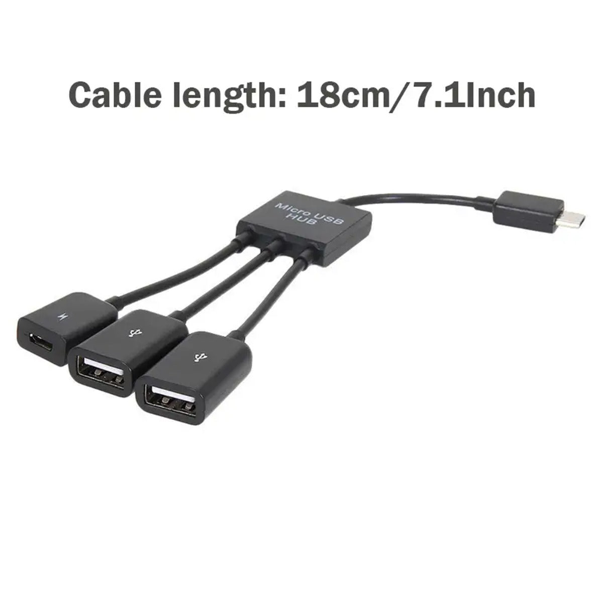 3 In 1 Micro USB OTG USB Hub Adapter Cable