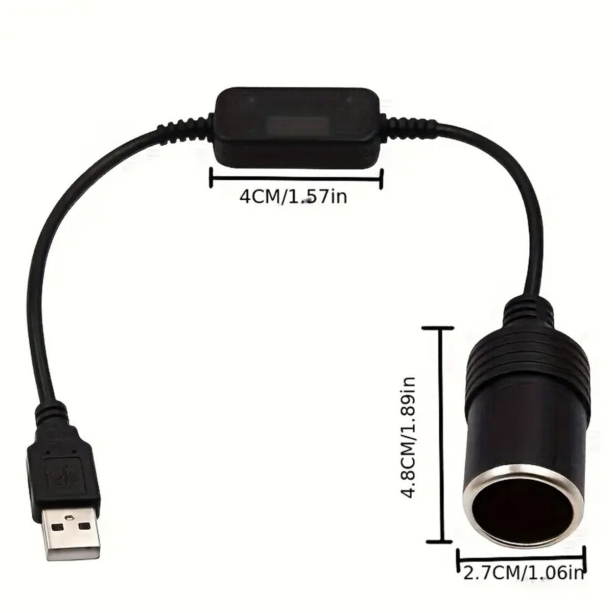 Car USB Boost Line 5V To 12V Cigarette Lighter Socket