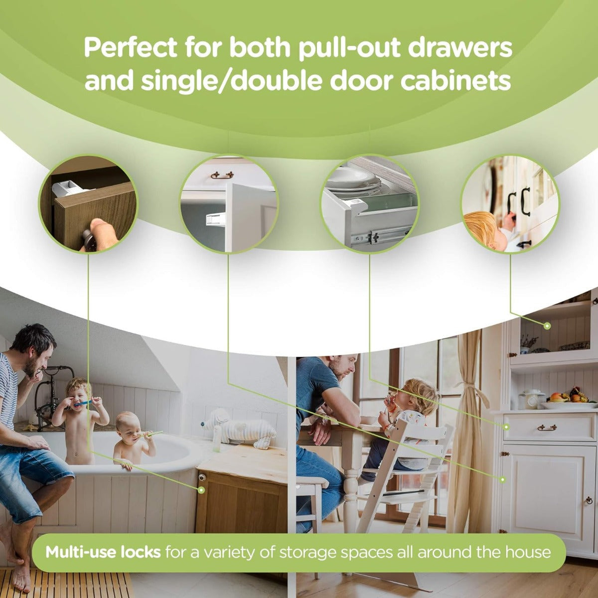 4pcs Babyproof Magnetic Cabinet Locks