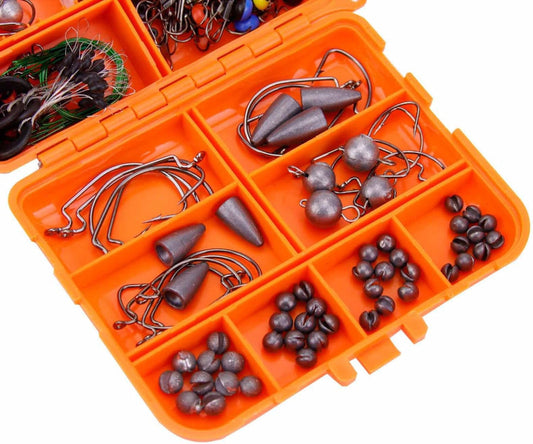 257 pcs / set Complete Fishing Kit with Hooks Sinkers Lures for Carp Ice Winter