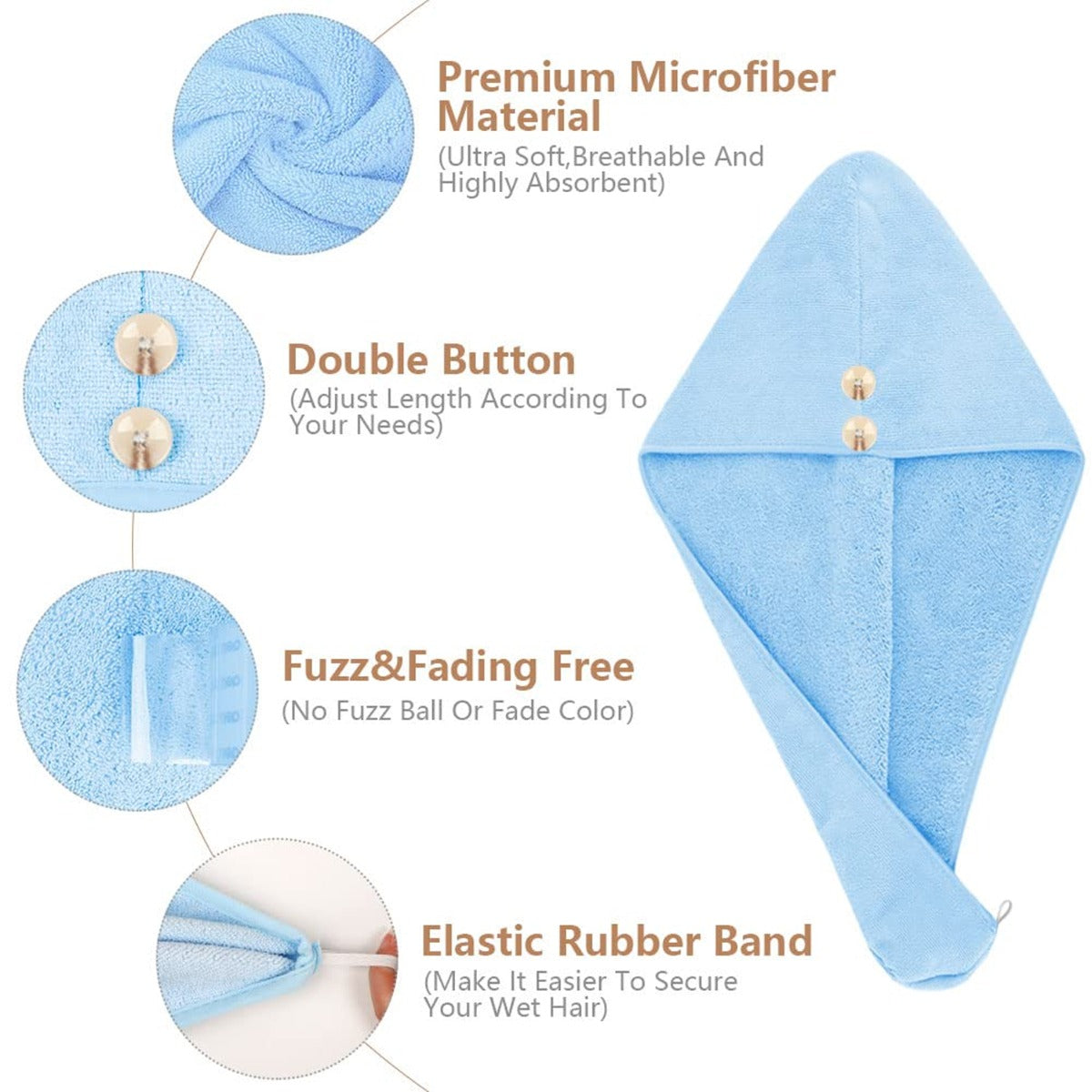 Microfiber Hair Towel Wrap