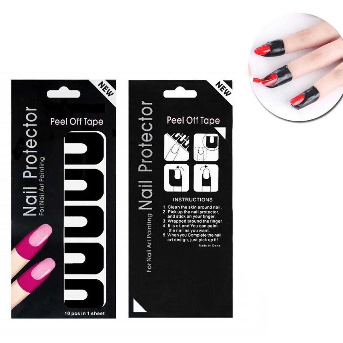 Nail Protector Peel Off Tape -Black