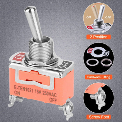 5 PCS Toggle Switch 12V ON OFF ON Car Flick Dash