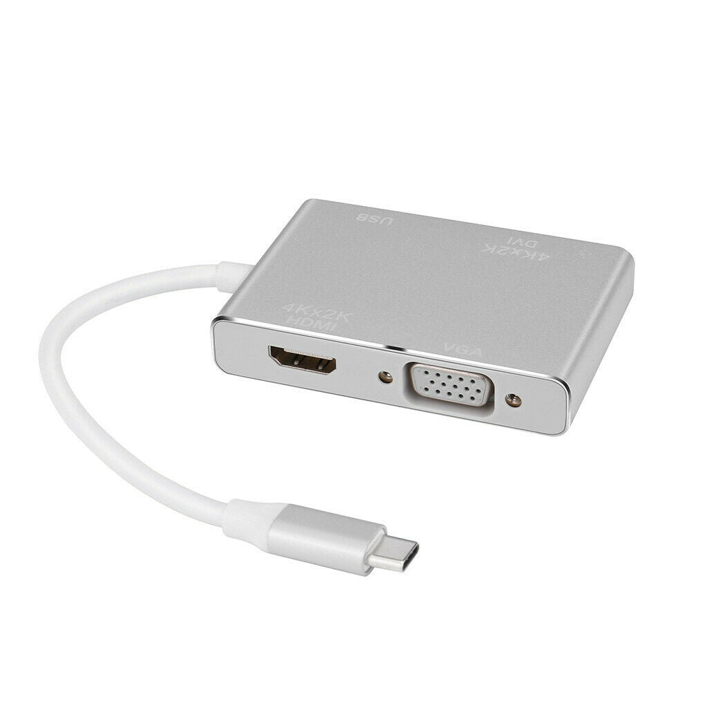 Type-C to DVI HDTV VGA Multiport Display Adapter