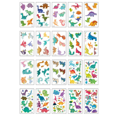 20 Sheets Dinosaur Washable Temporary Stickers